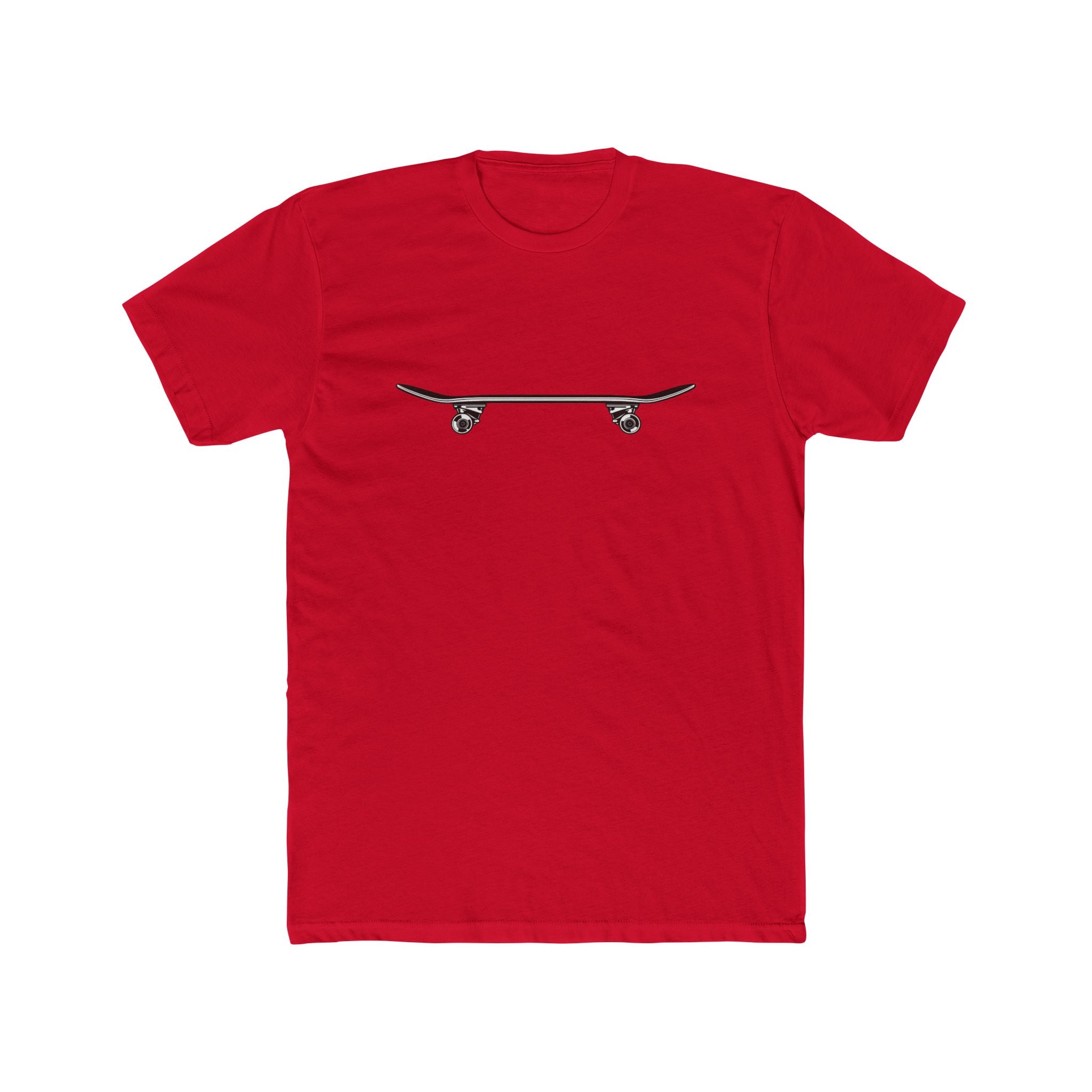 Skateboard Side Silhouette Cotton Tee — Skateboard Graphic T-Shirt