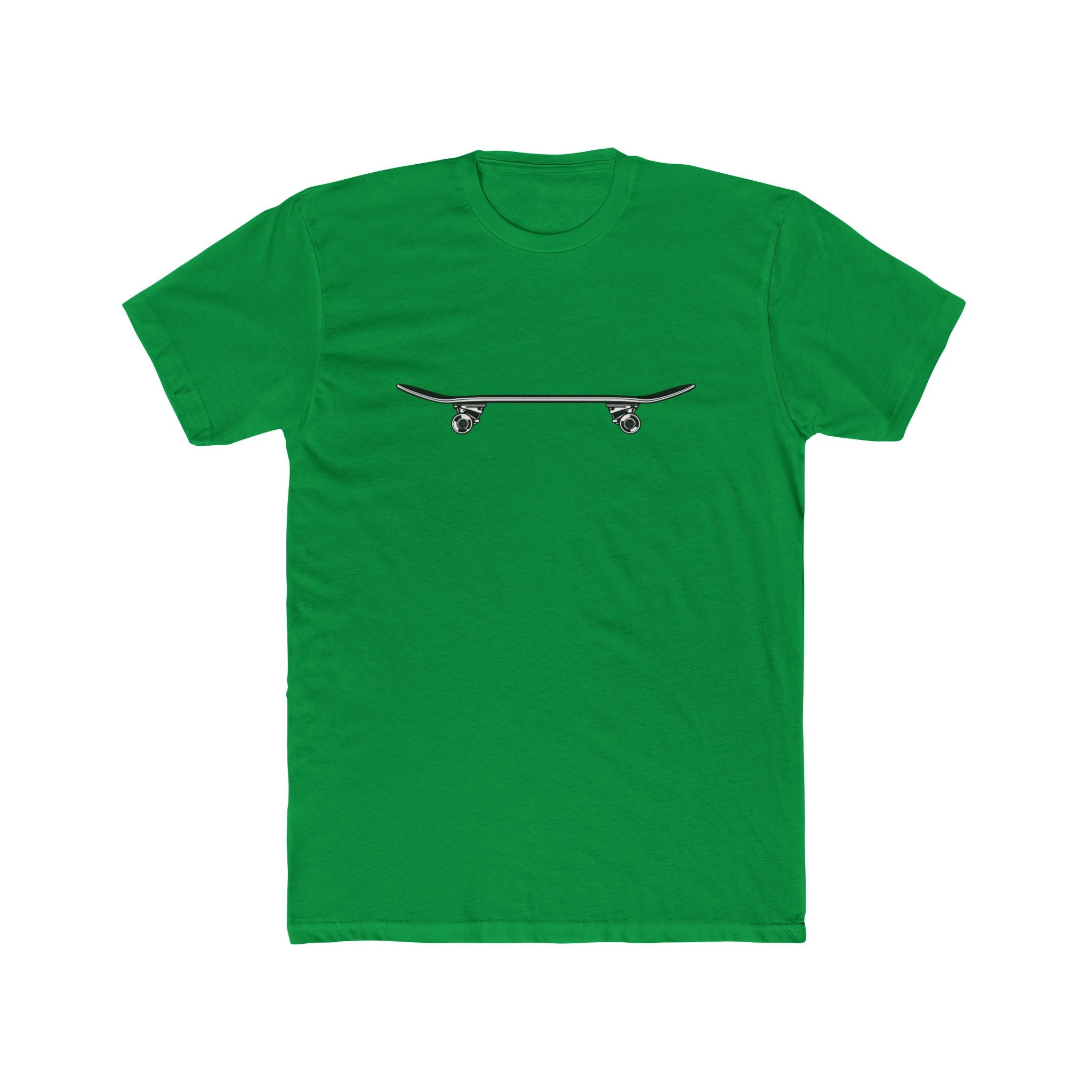 Skateboard Side Silhouette Cotton Tee — Skateboard Graphic T-Shirt