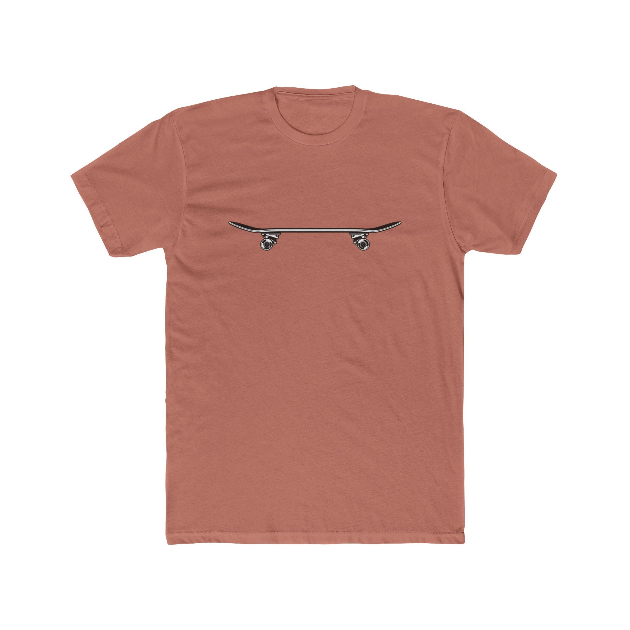 Skateboard Side Silhouette Cotton Tee — Skateboard Graphic T-Shirt