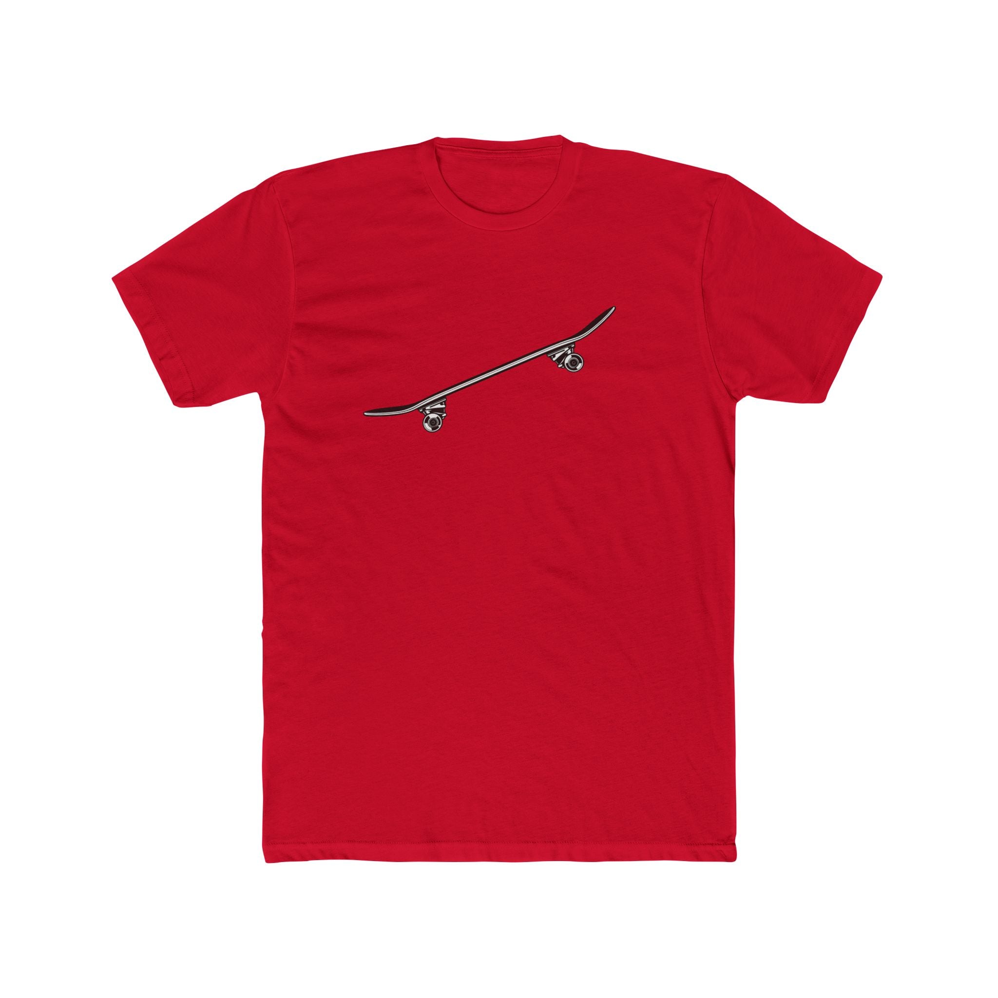 Skateboard Side Tilt Silhouette Cotton Tee — Skateboard Graphic T-Shirt