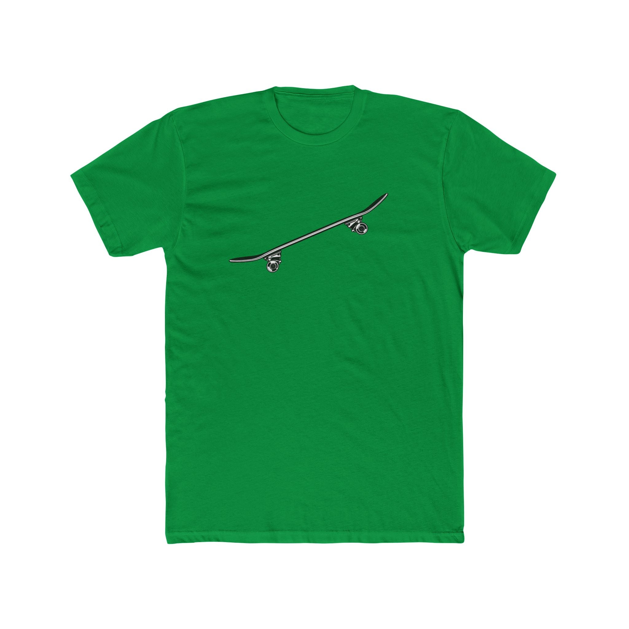 Skateboard Side Tilt Silhouette Cotton Tee — Skateboard Graphic T-Shirt