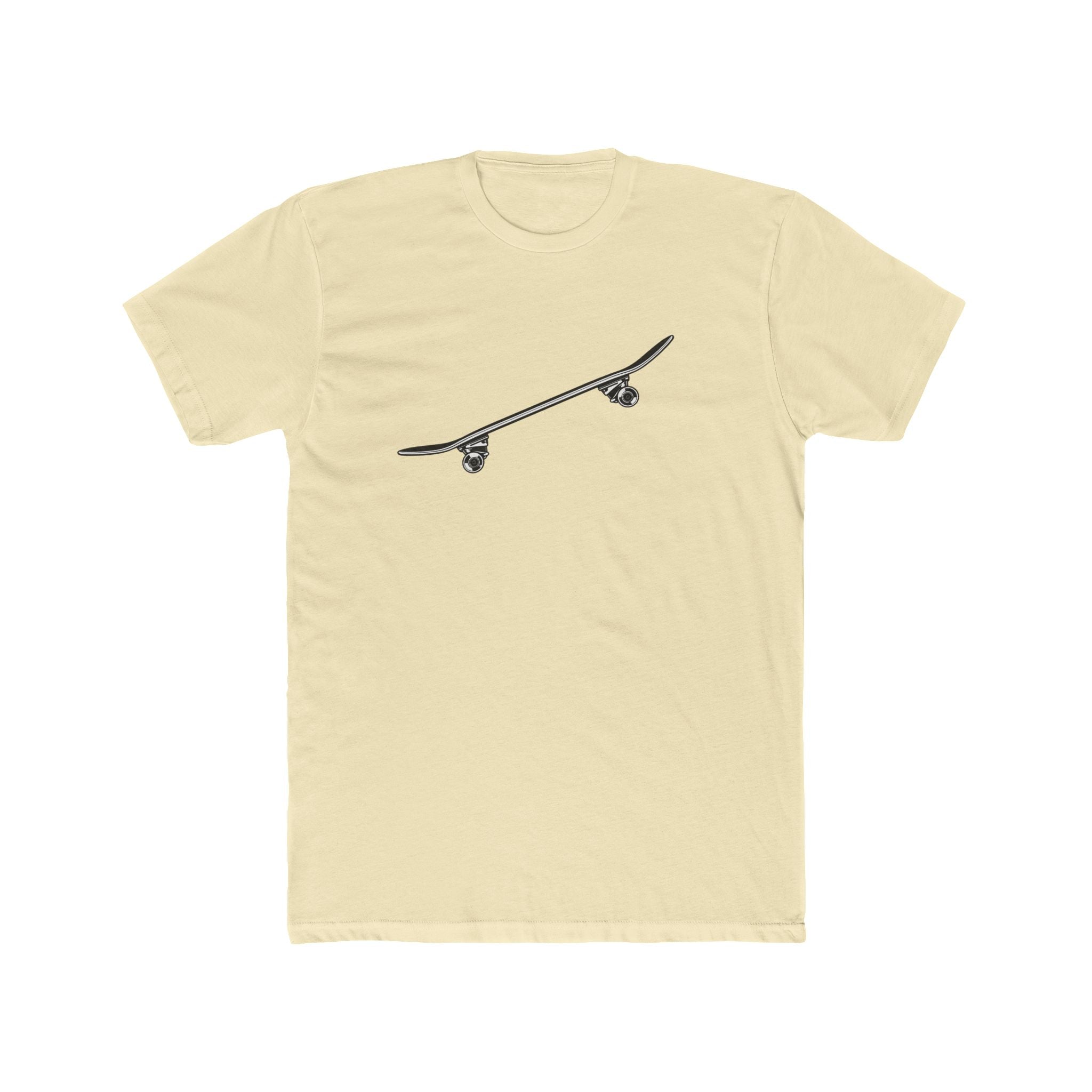 Skateboard Side Tilt Silhouette Cotton Tee — Skateboard Graphic T-Shirt