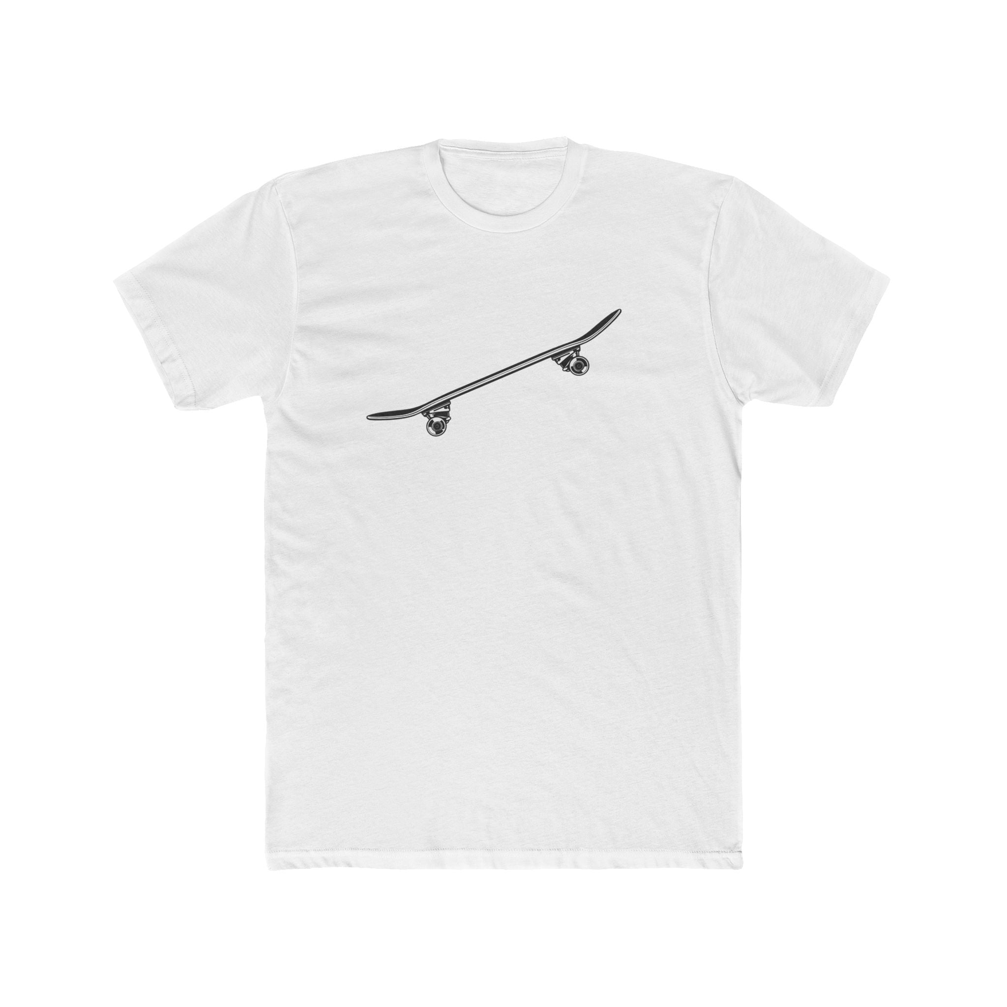 Skateboard Side Tilt Silhouette Cotton Tee — Skateboard Graphic T-Shirt