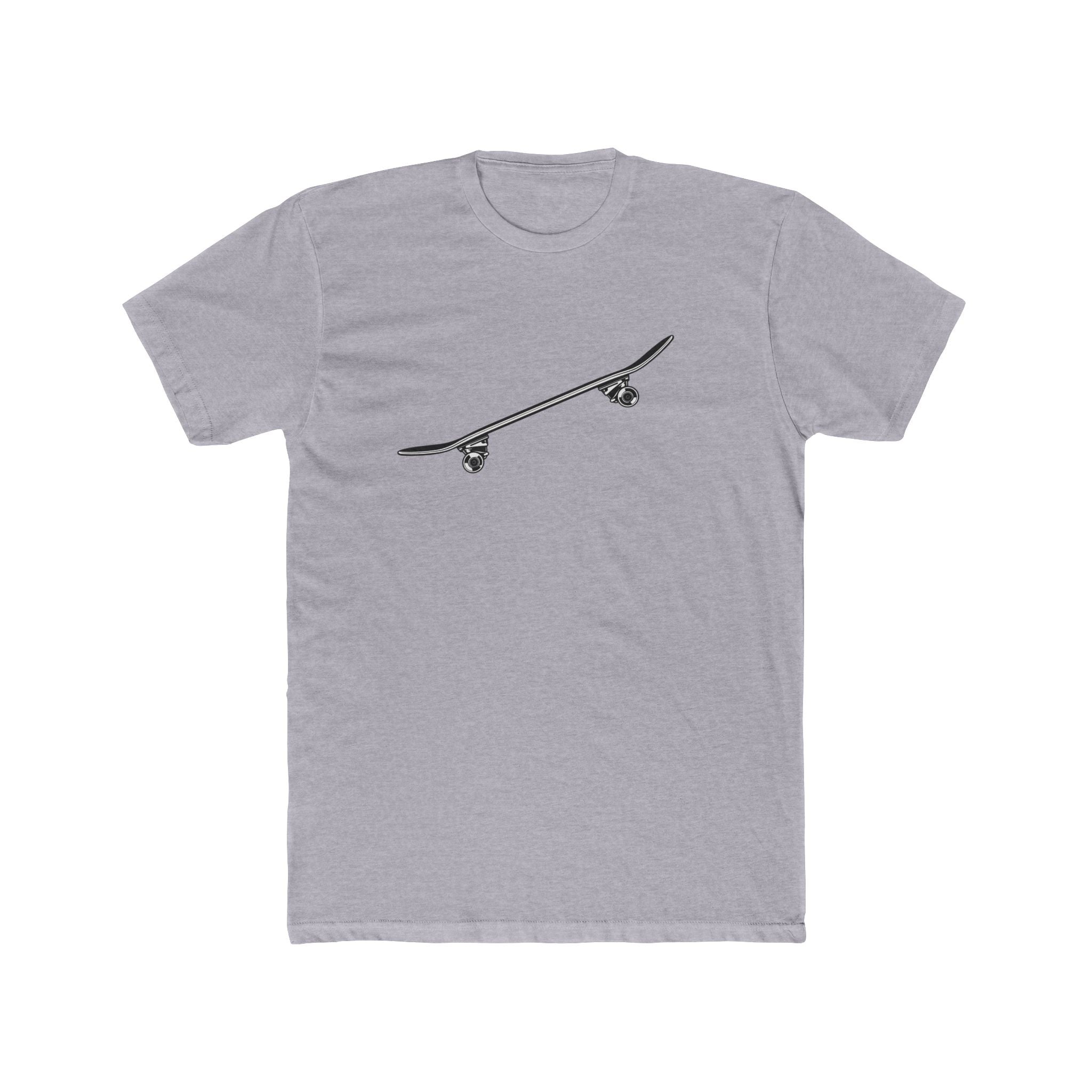 Skateboard Side Tilt Silhouette Cotton Tee — Skateboard Graphic T-Shirt