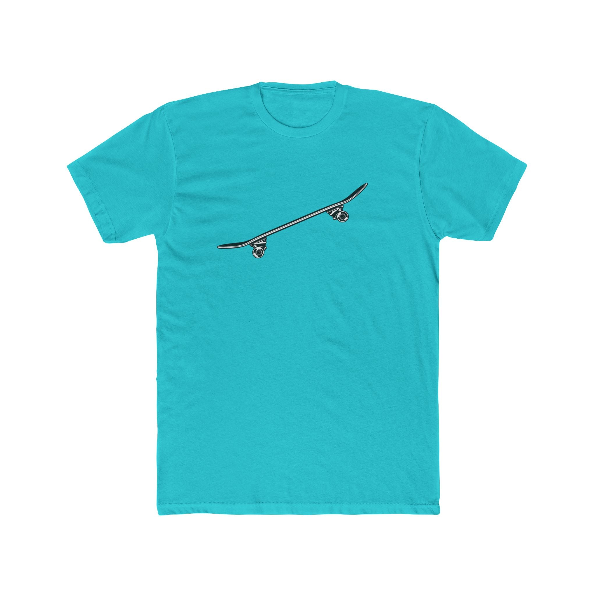 Skateboard Side Tilt Silhouette Cotton Tee — Skateboard Graphic T-Shirt
