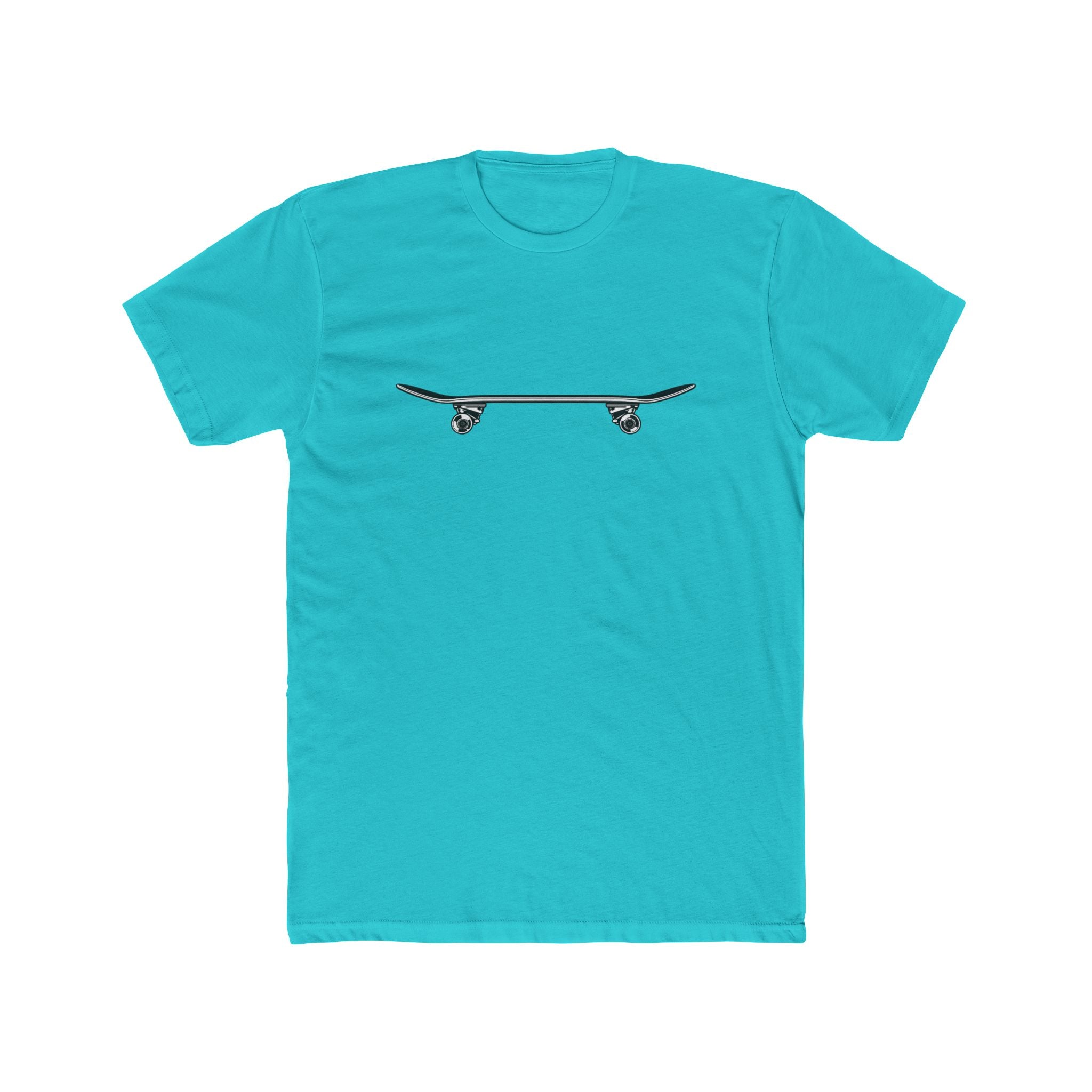 Skateboard Side Silhouette Cotton Tee — Skateboard Graphic T-Shirt
