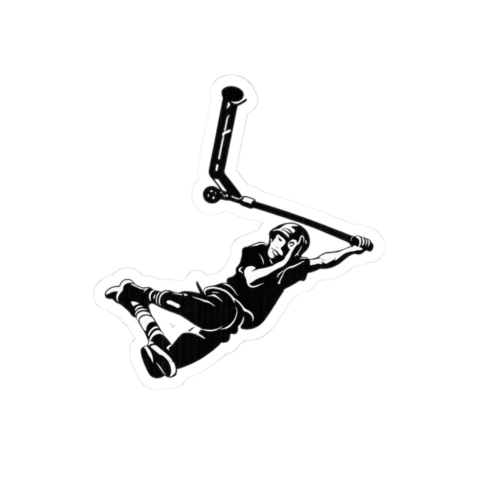 Scooter Trick Kiss-Cut Sticker — Stunt Scooter Decal for Riders & Skatepark Fans