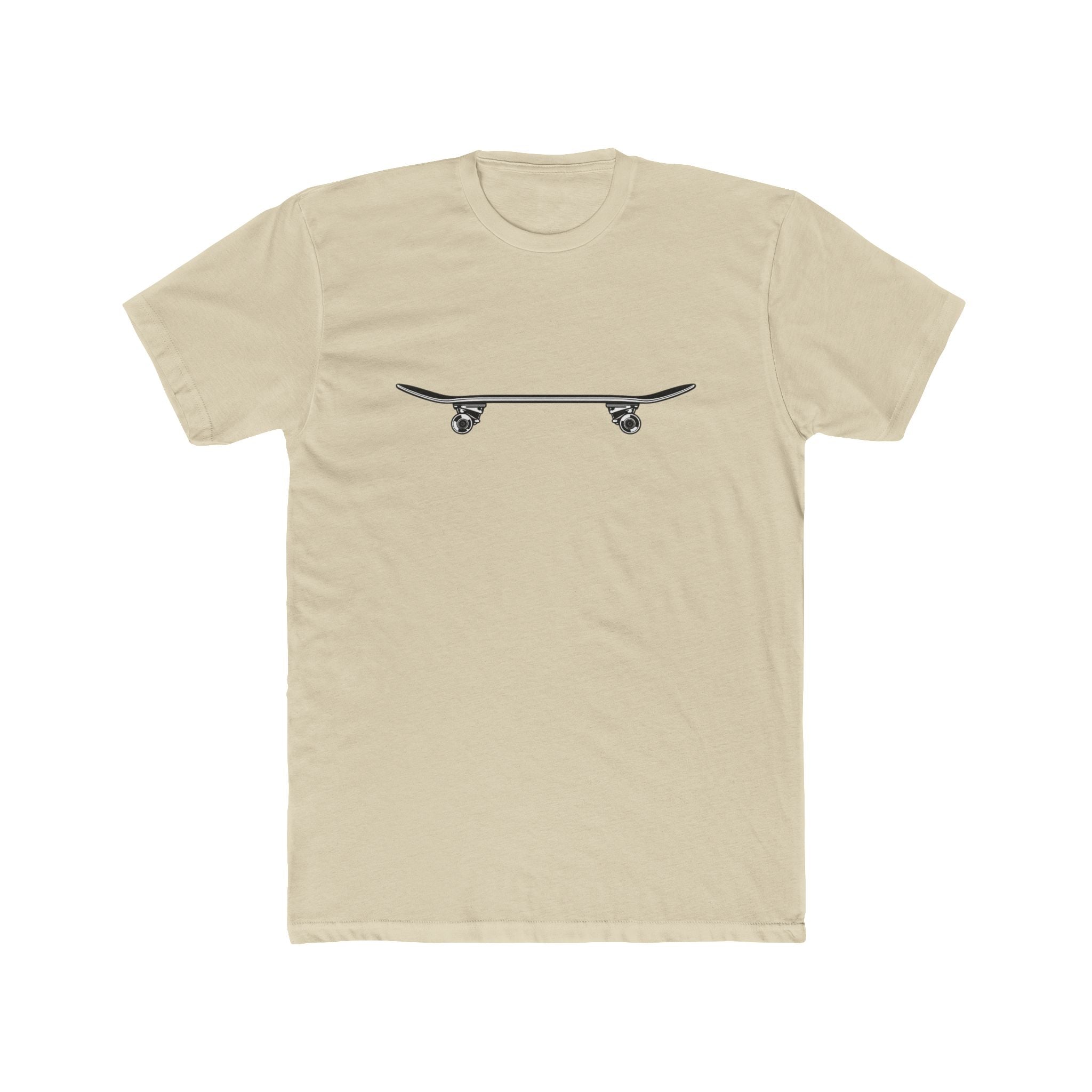 Skateboard Side Silhouette Cotton Tee — Skateboard Graphic T-Shirt