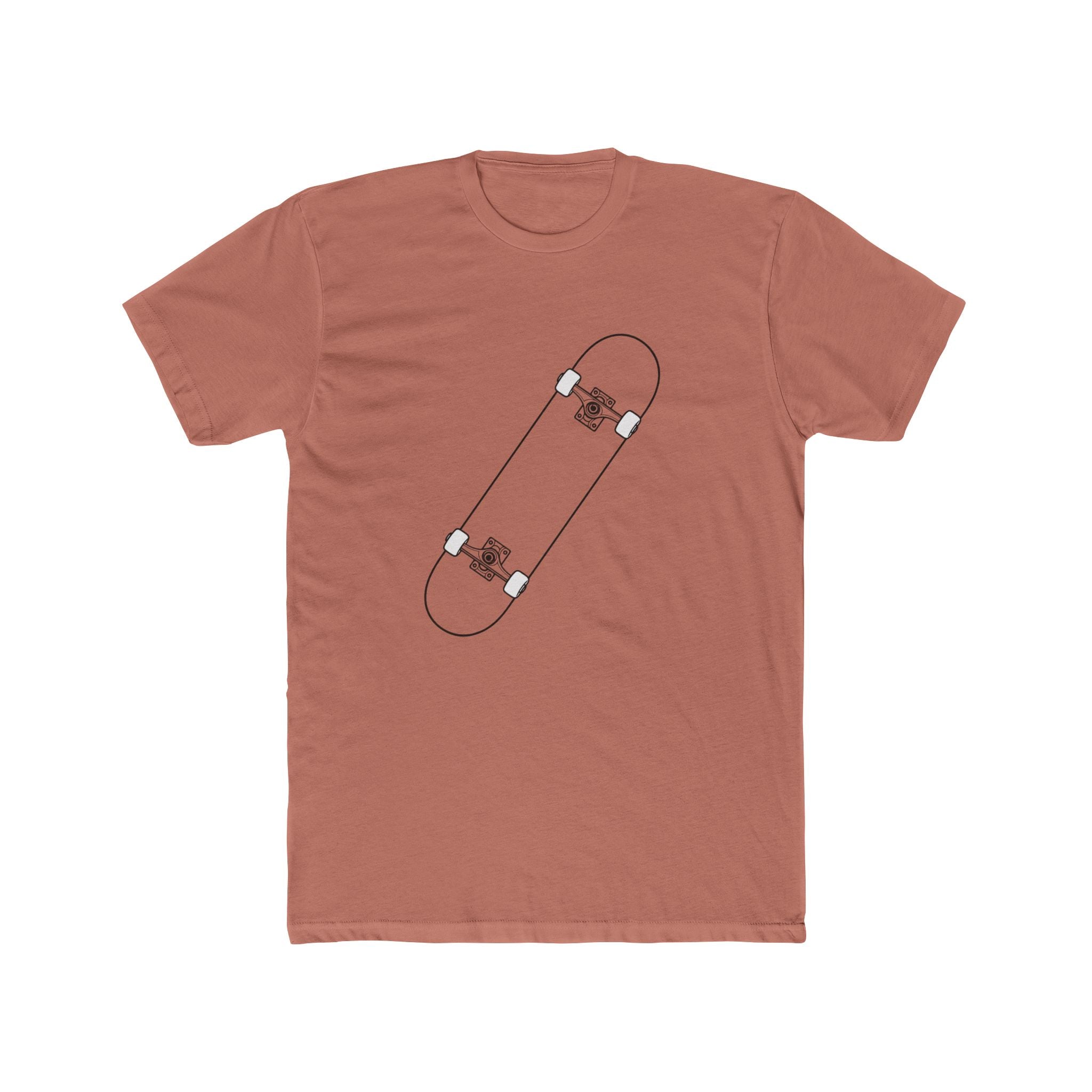 Skateboard bottom  Silhouette Cotton Tee — Skateboard Graphic T-Shirt