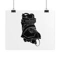 Inline Skate Front Black & White Rolled Poster