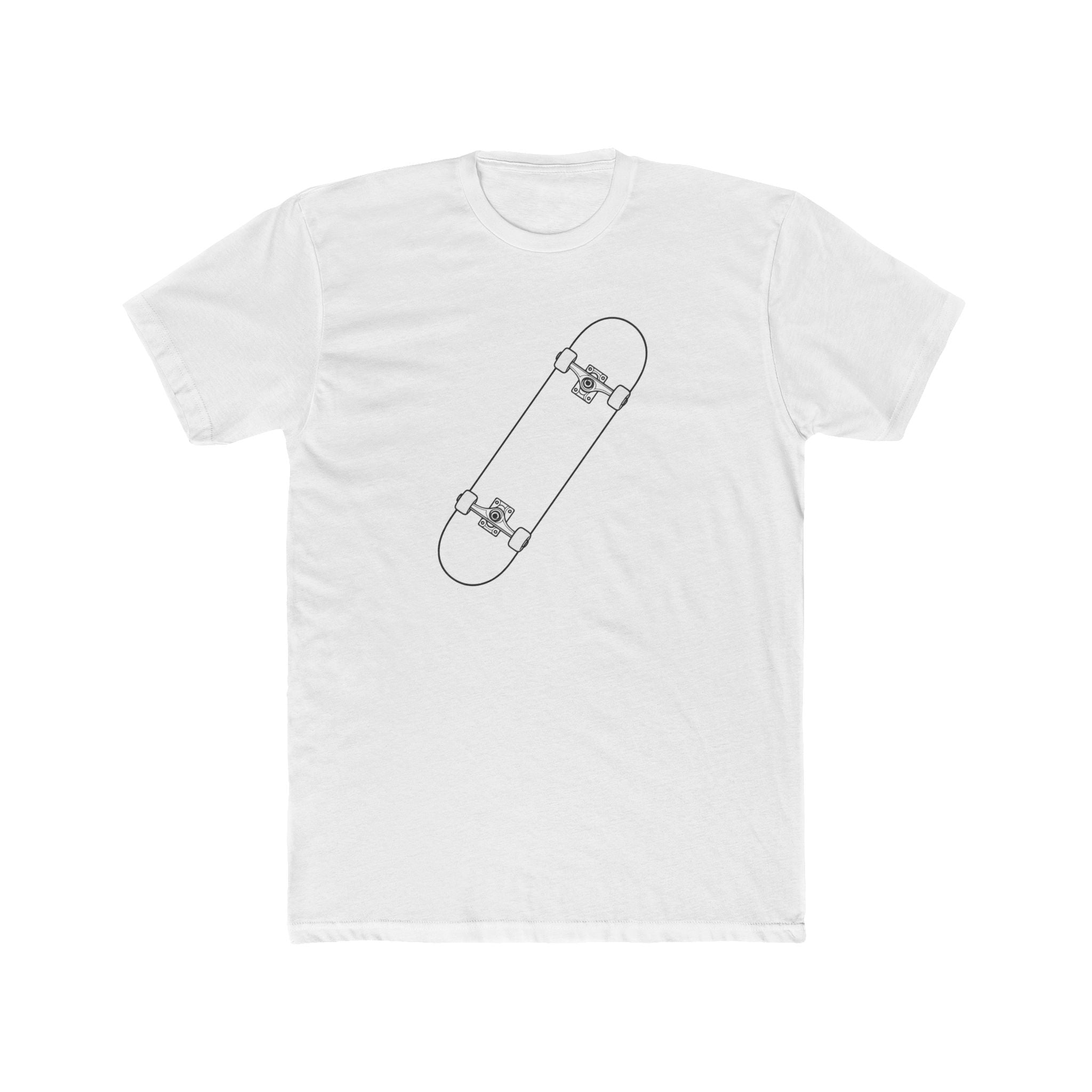 Skateboard bottom  Silhouette Cotton Tee — Skateboard Graphic T-Shirt
