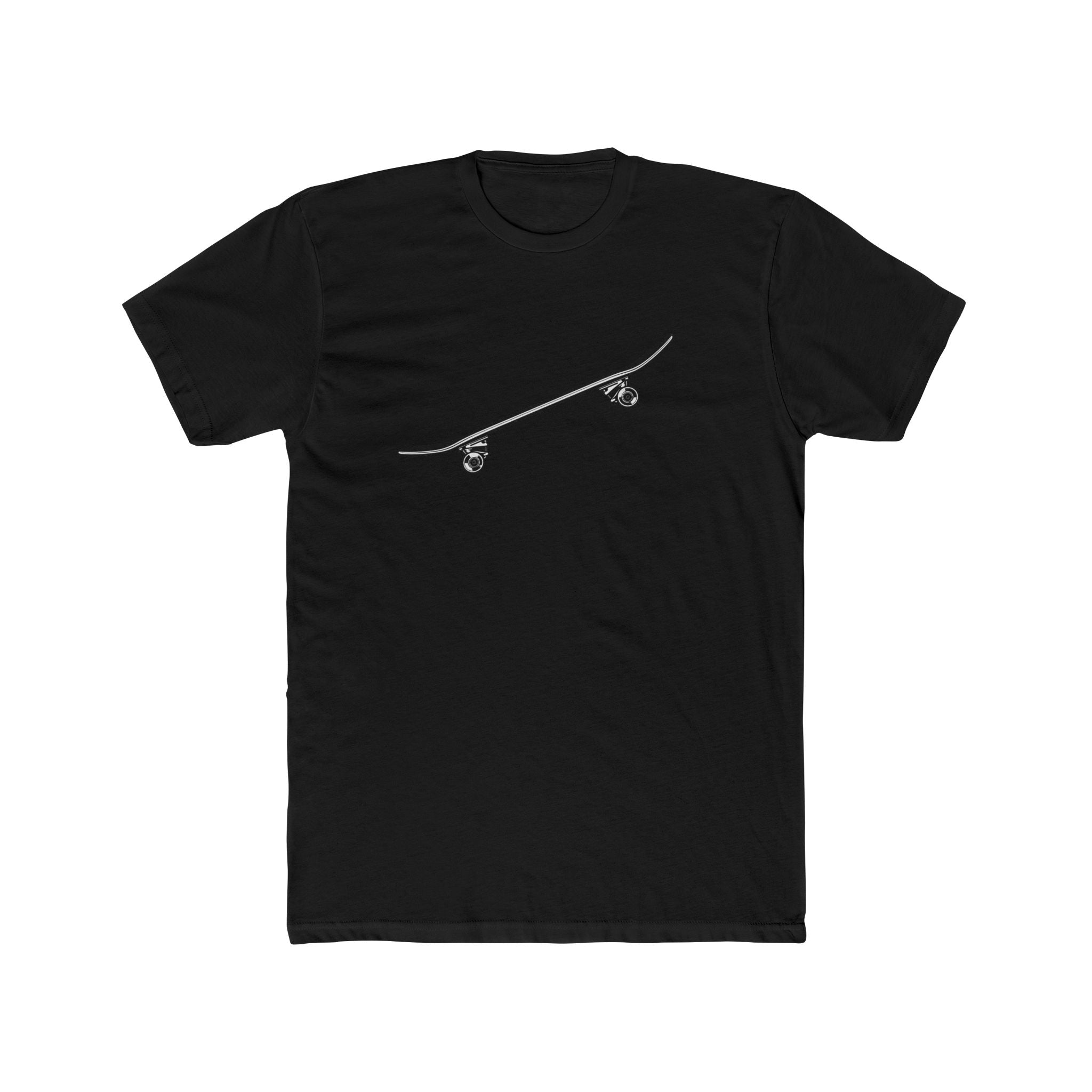 Skateboard Side Tilt Silhouette Cotton Tee — Skateboard Graphic T-Shirt