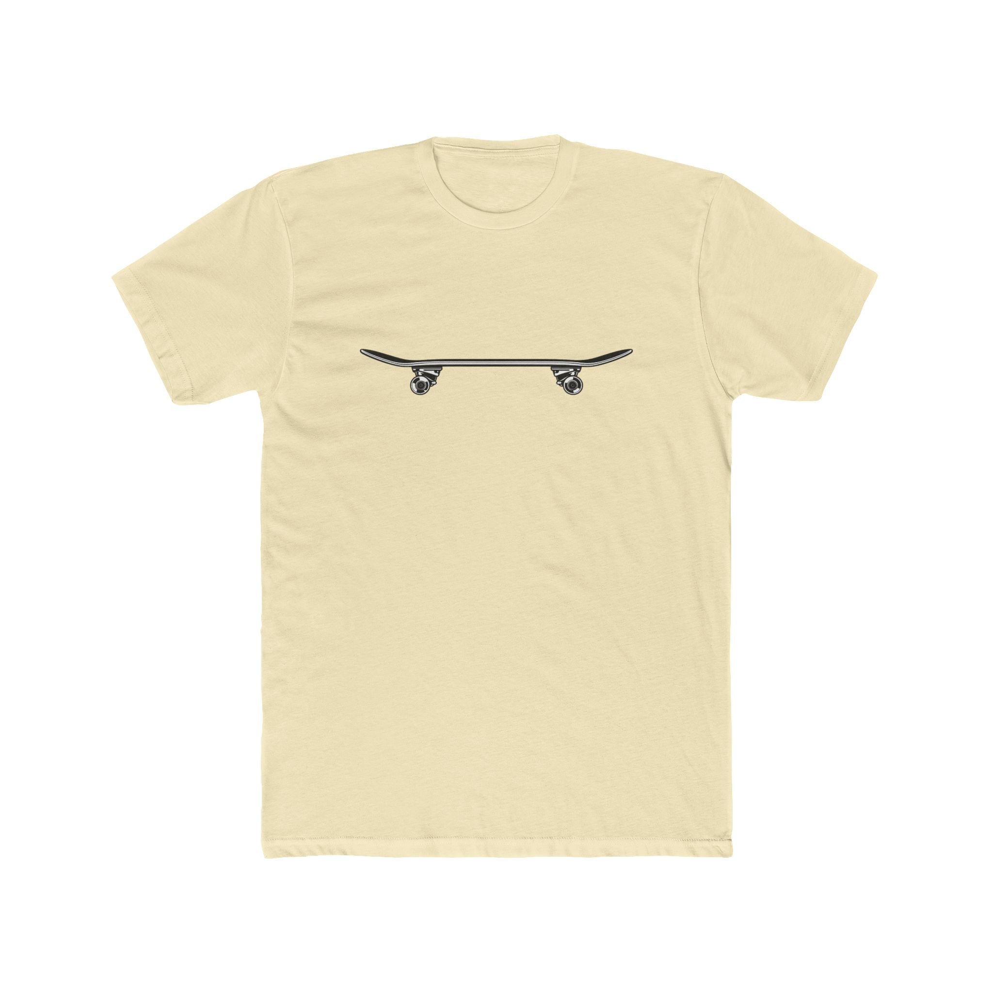 Skateboard Side Silhouette Cotton Tee — Skateboard Graphic T-Shirt