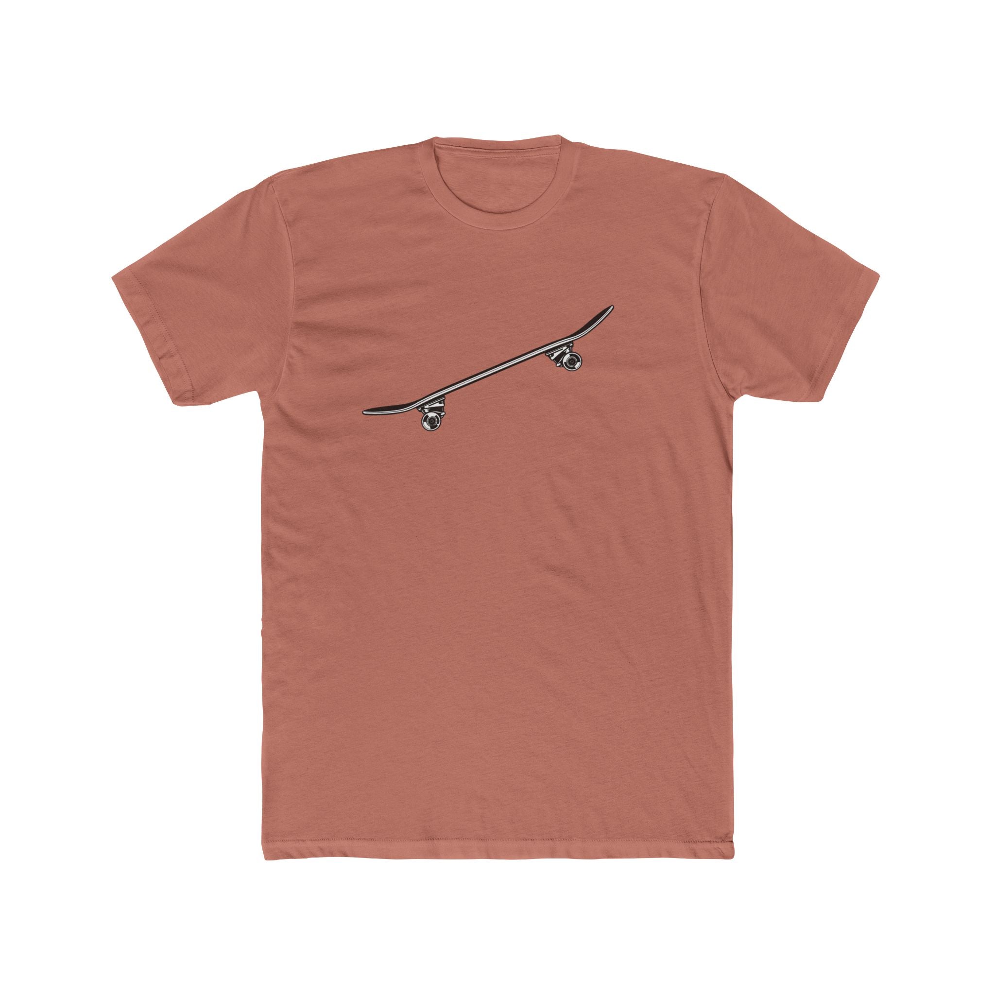 Skateboard Side Tilt Silhouette Cotton Tee — Skateboard Graphic T-Shirt