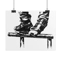 Inline Skates Grinding Black & White Rolled Poster