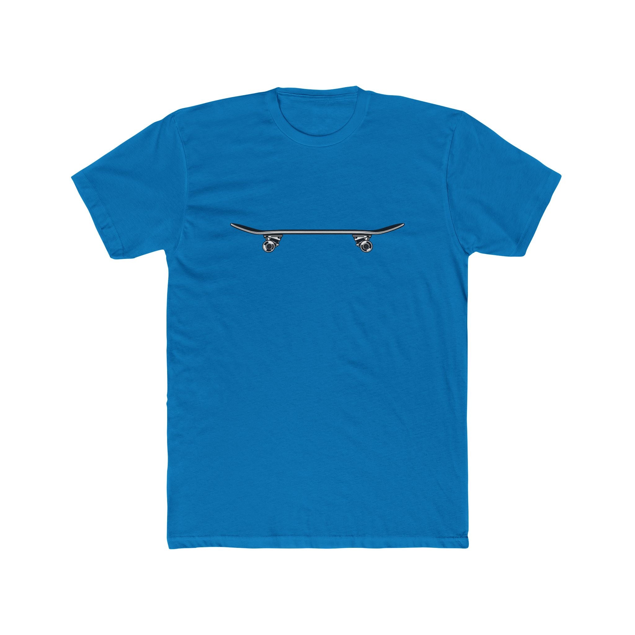 Skateboard Side Silhouette Cotton Tee — Skateboard Graphic T-Shirt