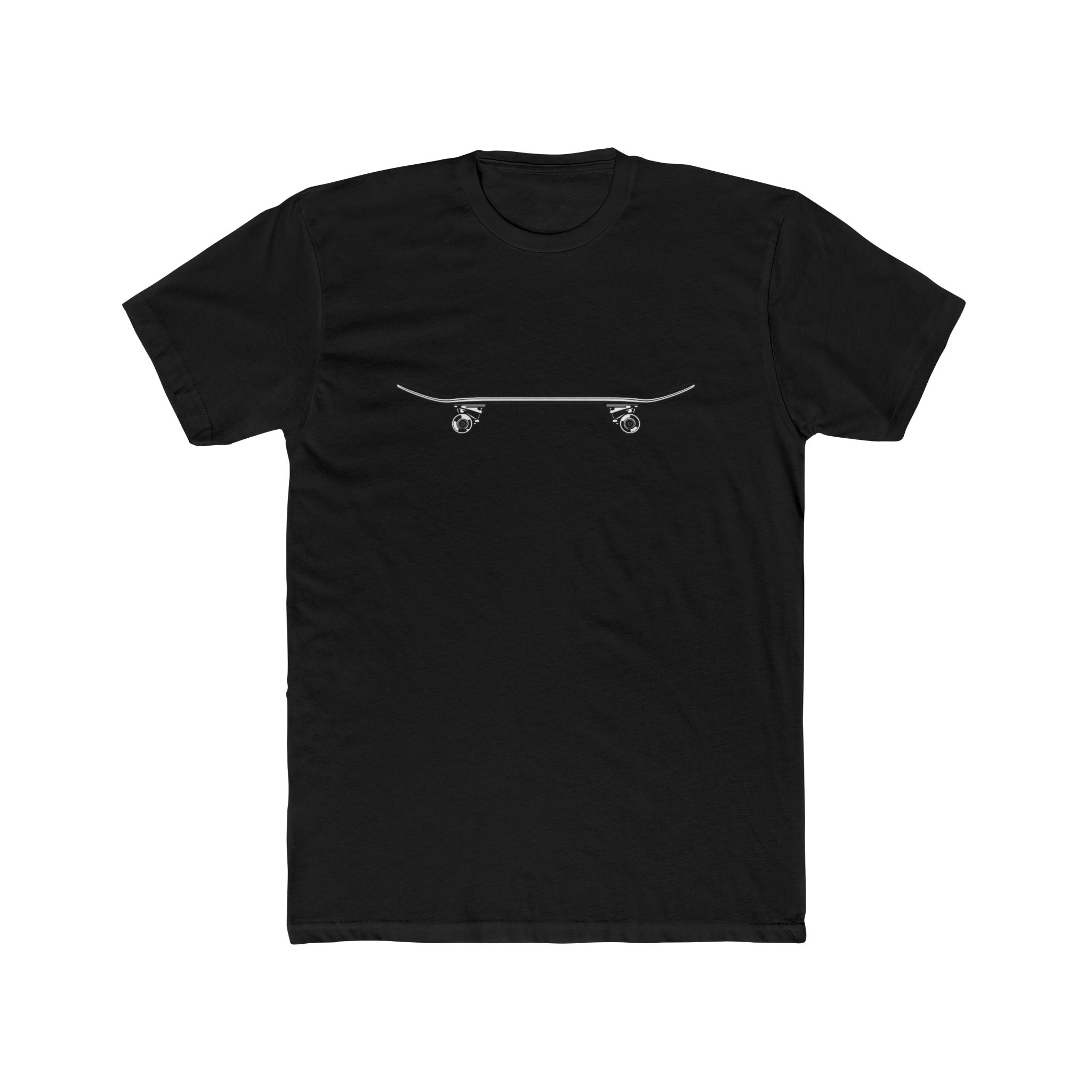 Skateboard Side Silhouette Cotton Tee — Skateboard Graphic T-Shirt