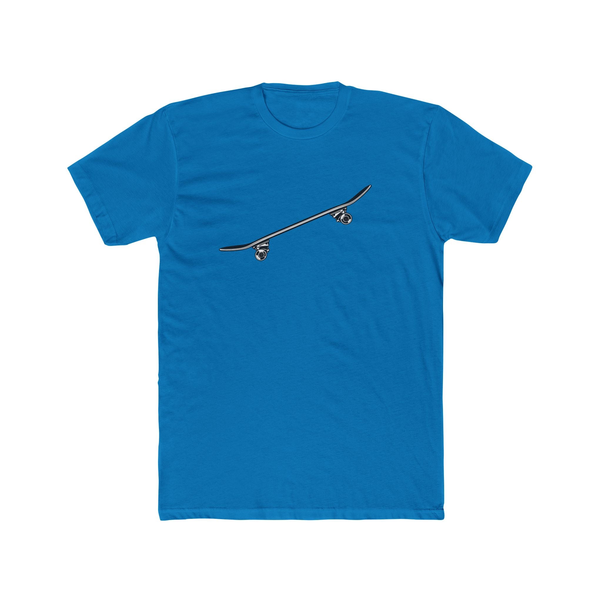 Skateboard Side Tilt Silhouette Cotton Tee — Skateboard Graphic T-Shirt