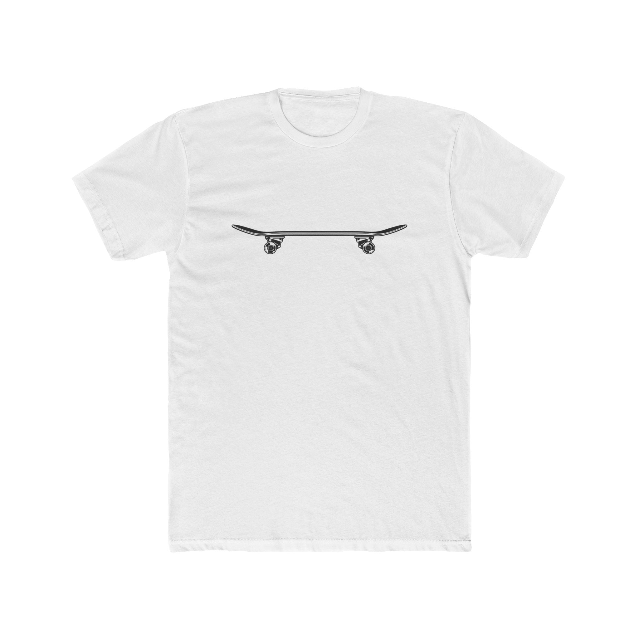 Skateboard Side Silhouette Cotton Tee — Skateboard Graphic T-Shirt