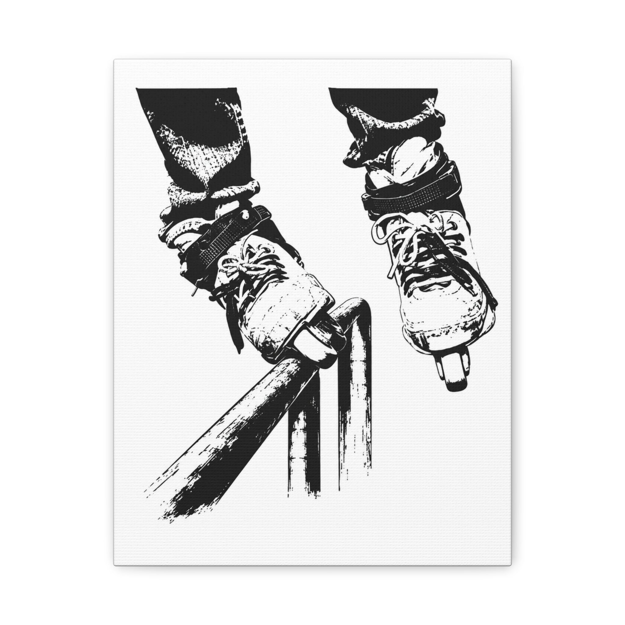 Aggressive Skates Grinding Single Matte Canvas Print