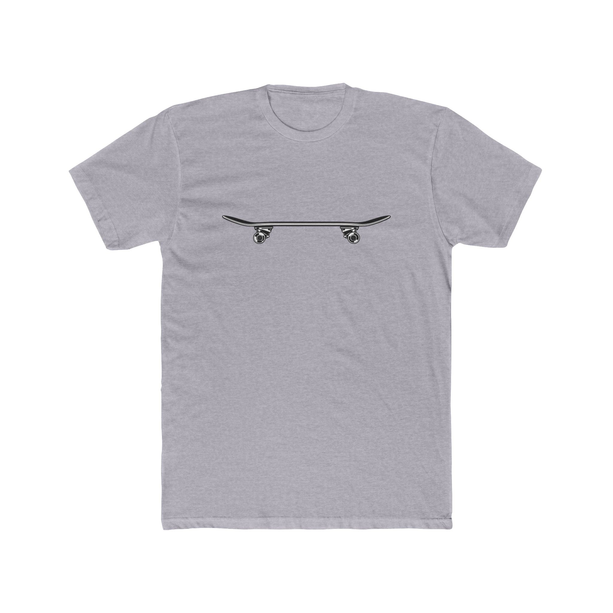 Skateboard Side Silhouette Cotton Tee — Skateboard Graphic T-Shirt