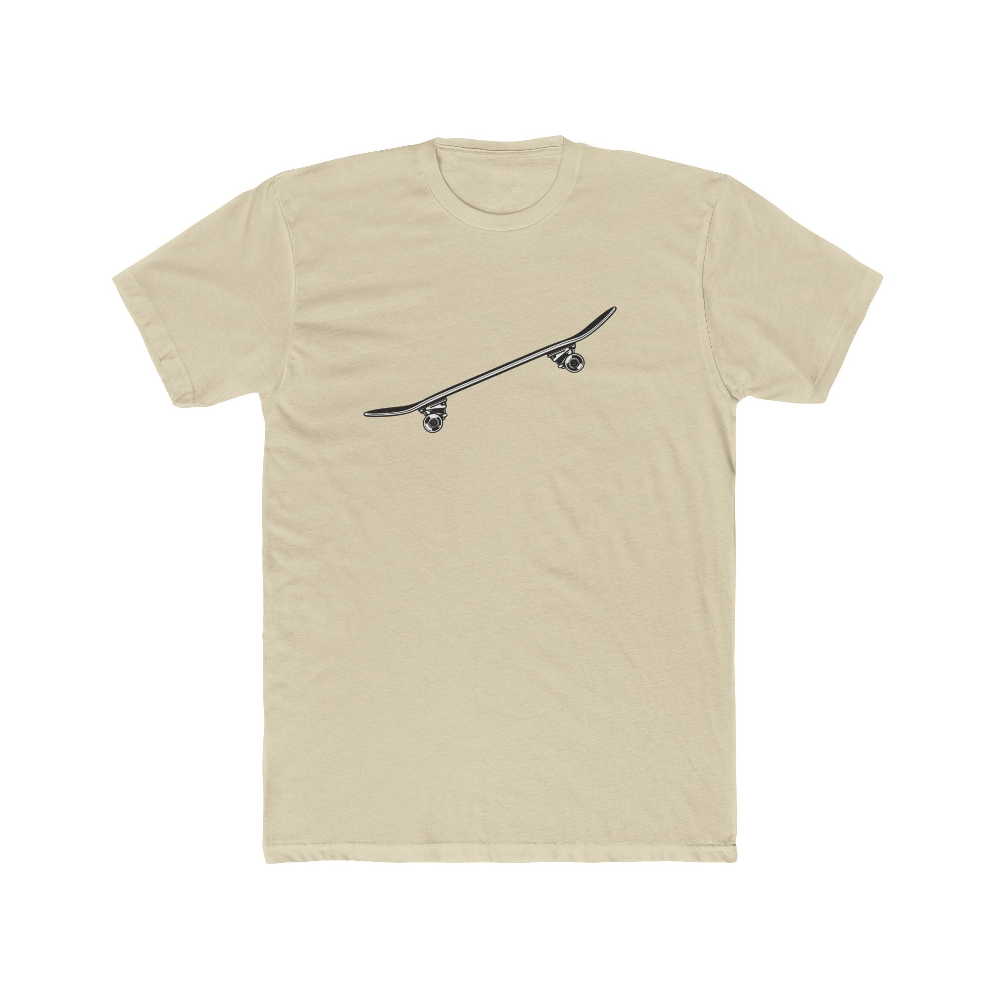 Skateboard Side Tilt Silhouette Cotton Tee — Skateboard Graphic T-Shirt