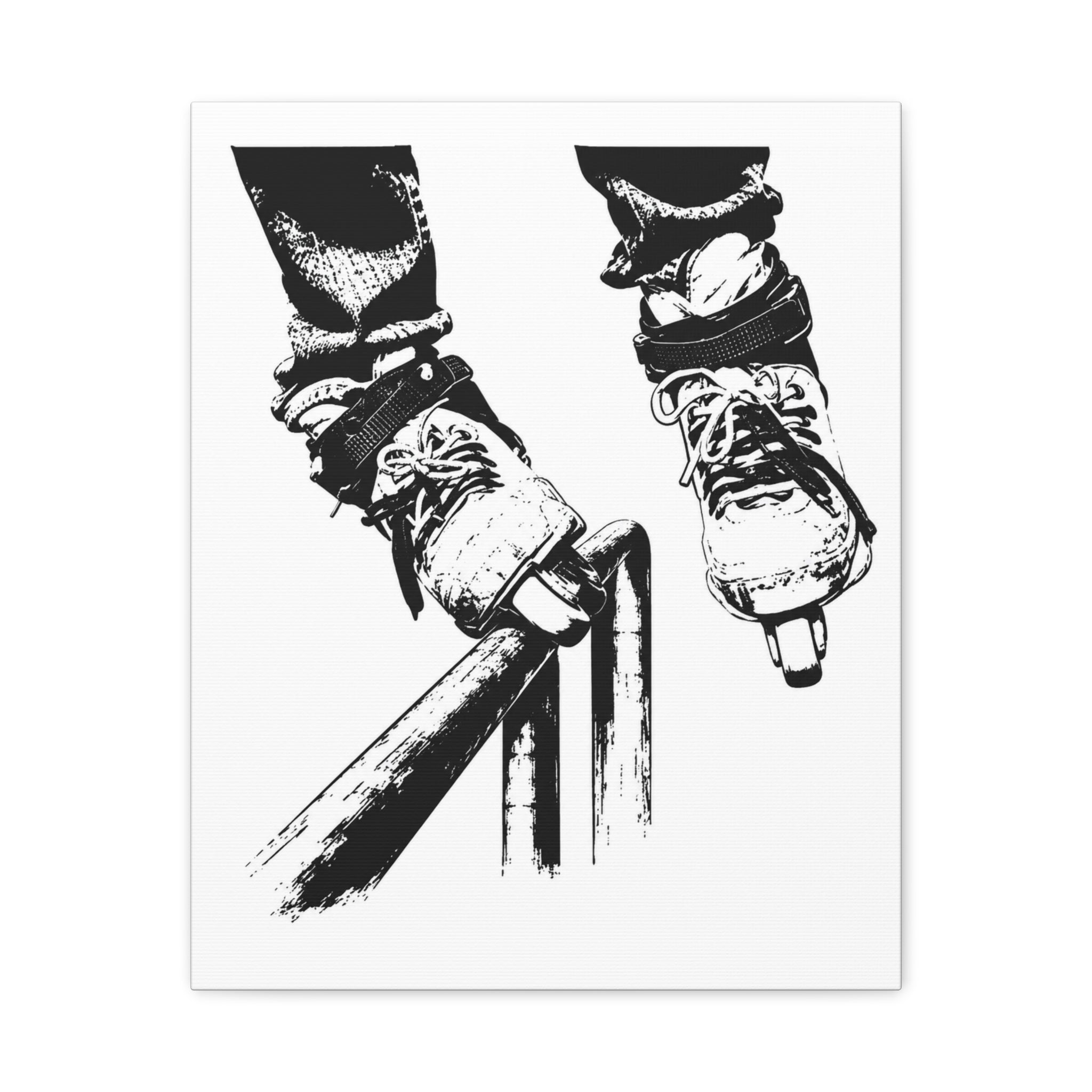 Aggressive Skates Grinding Single Matte Canvas Print